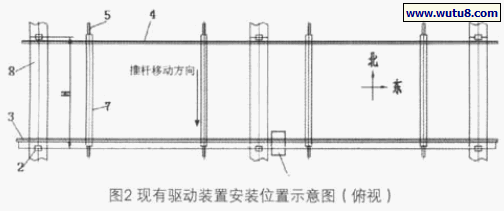 现有驱动装置安装位置示意图（俯视）