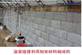 温室墙体利用相变材料砌成的