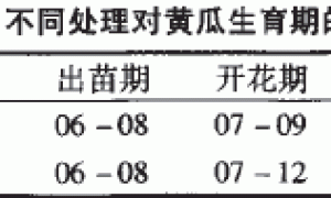 2种有机生态型无土栽培基质槽对黄瓜生长的影响